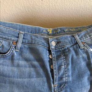Women's Light Blue Button-Fly Jeans 7 for Mankind